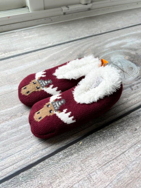 Gymboree boys size small slip-on knit moose slippers, new with tags, Shoes 9 (Toddler:2-4yr)