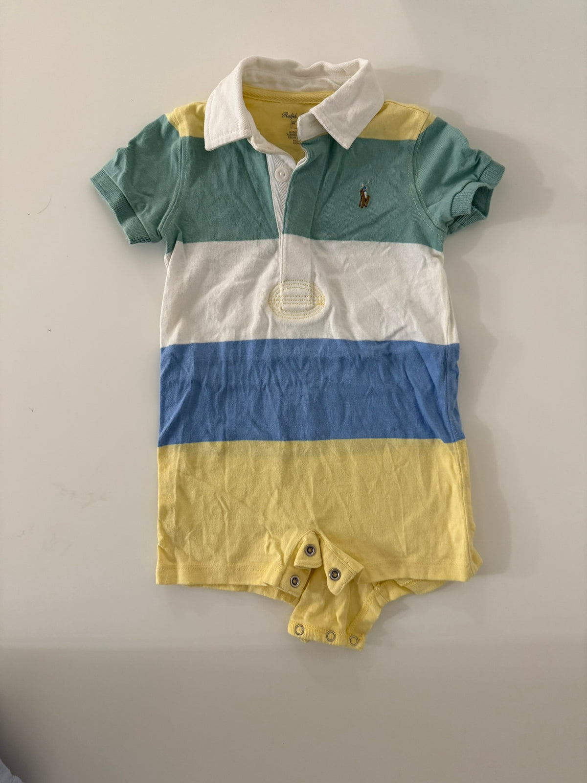 Polo Ralph Lauren Romper Baby Boys Striped Rugby Romper in Multicolor, Kids 9 Month (6-9M)
