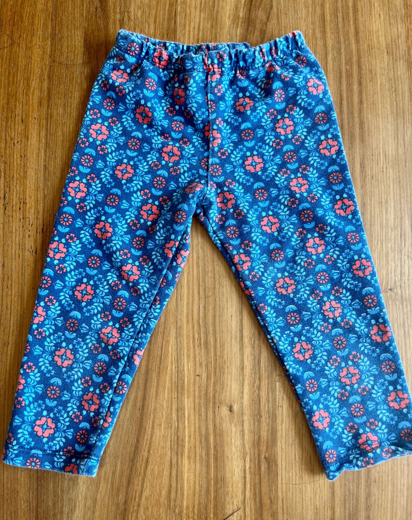 Nannette Kids - Coral & Denim Geometric T-shirt, Leggings, and Jacket Set, Kids 18 Month (12-18M)