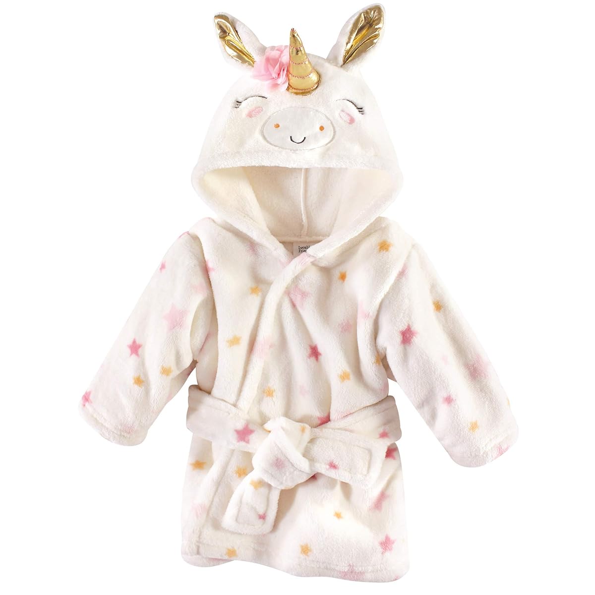NWT Luvable Friends Baby Plush Bathrobe, Stars Unicorn, 0-9M - MSRP: $57.99, Kids 9 Month (6-9M)