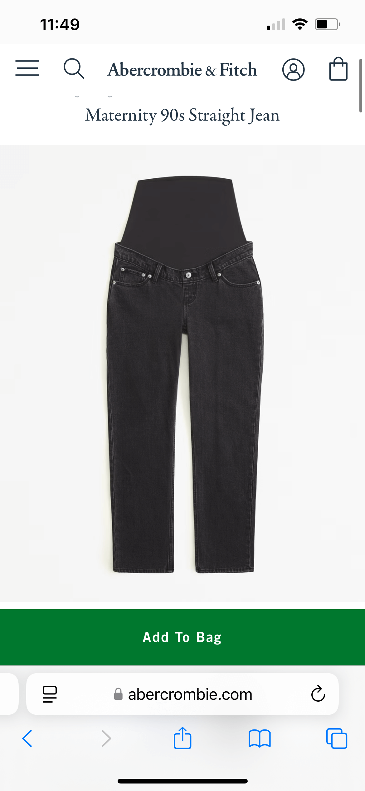 Size 28/6R Abercrombie and fitch 90s straight jeans (full panel ), Maternity M (8-10)