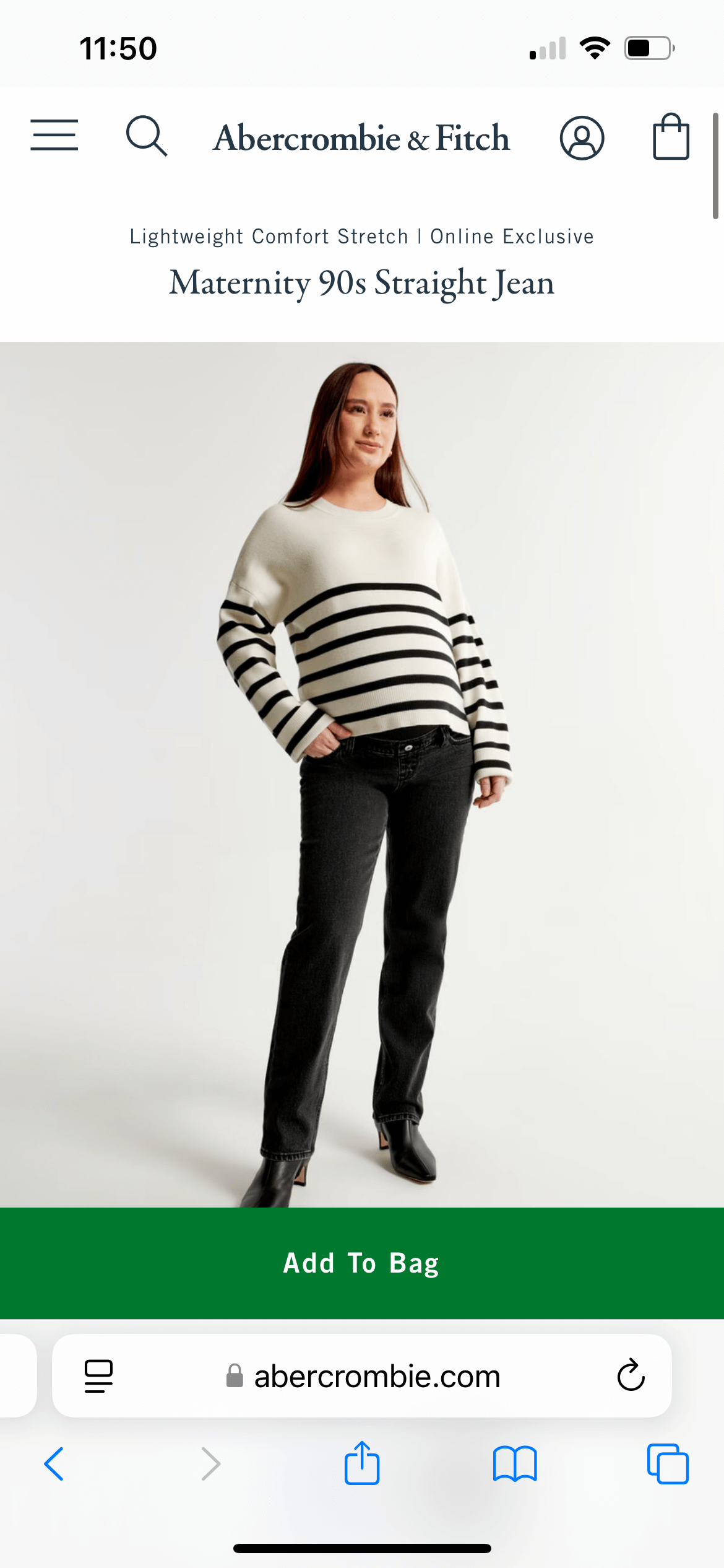 Size 28/6R Abercrombie and fitch 90s straight jeans (full panel ), Maternity M (8-10)