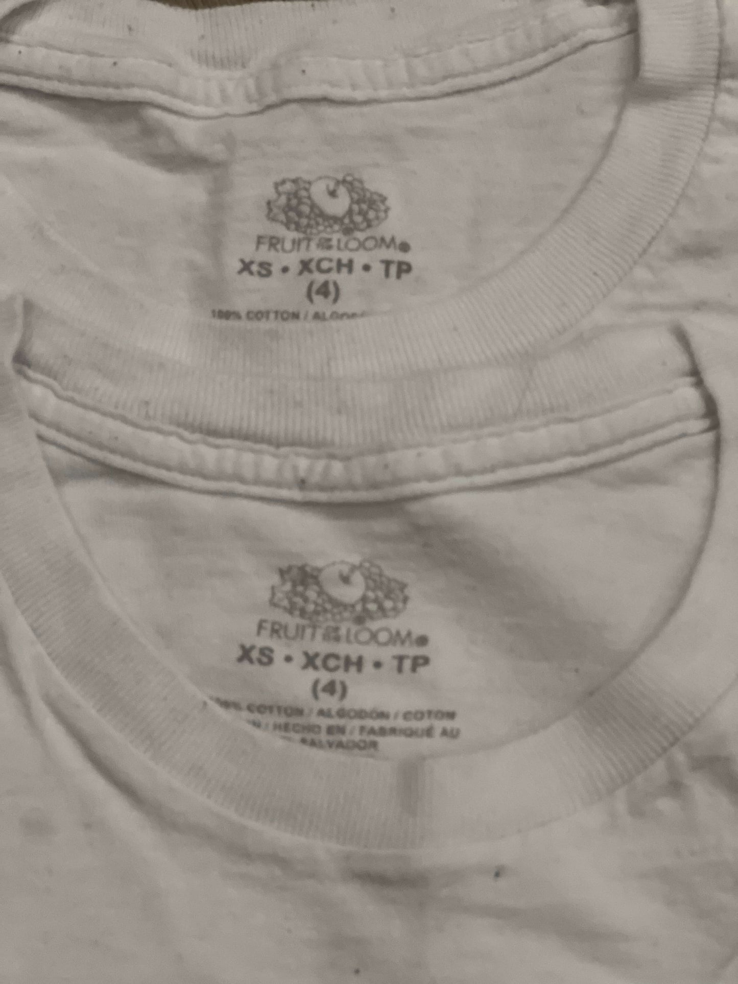 Boys, Set of Two, White Fruit of the Loom Undershirts / White T-shirts, size XS (4), VGUC, Kids 4/4T