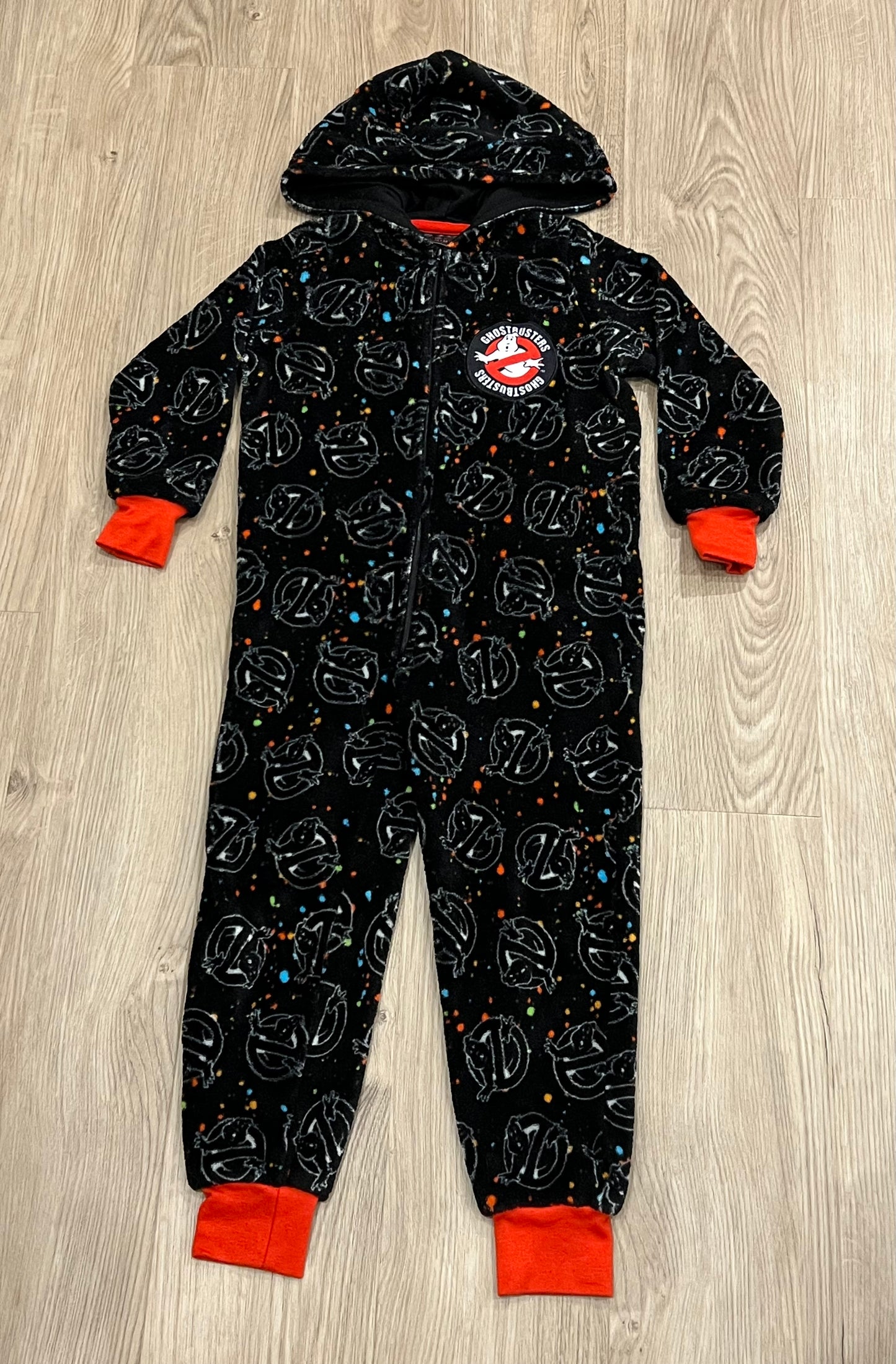 VGUC, Fuzzy Ghostbuster Onesie Pajamas, One Piece PJ, size XS (4-5), Kids 4/4T