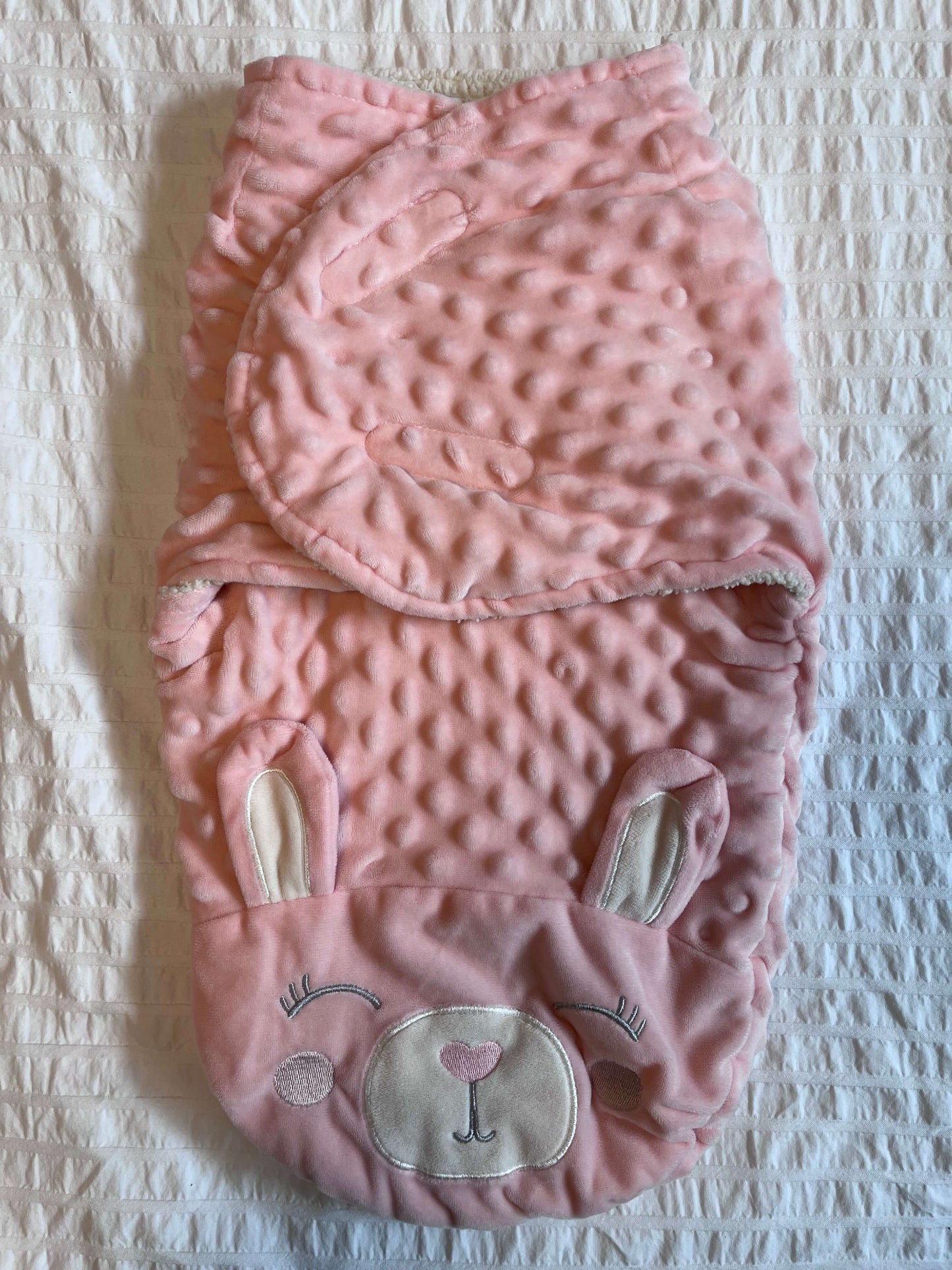 Fleece Velcro bunny swaddle 0-3 mo, 0-3 Months (Newborn)