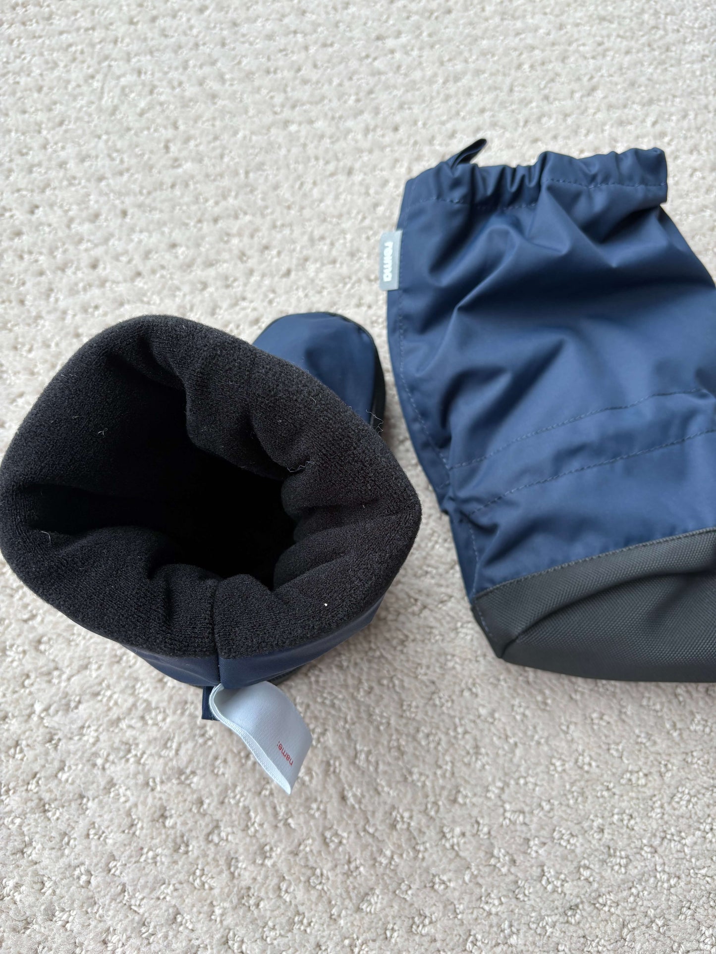 NEW - navy soft winter boots for babies, fleece lined, 1-2 year, Shoes 4.5 (Walkers:12-24 mth)