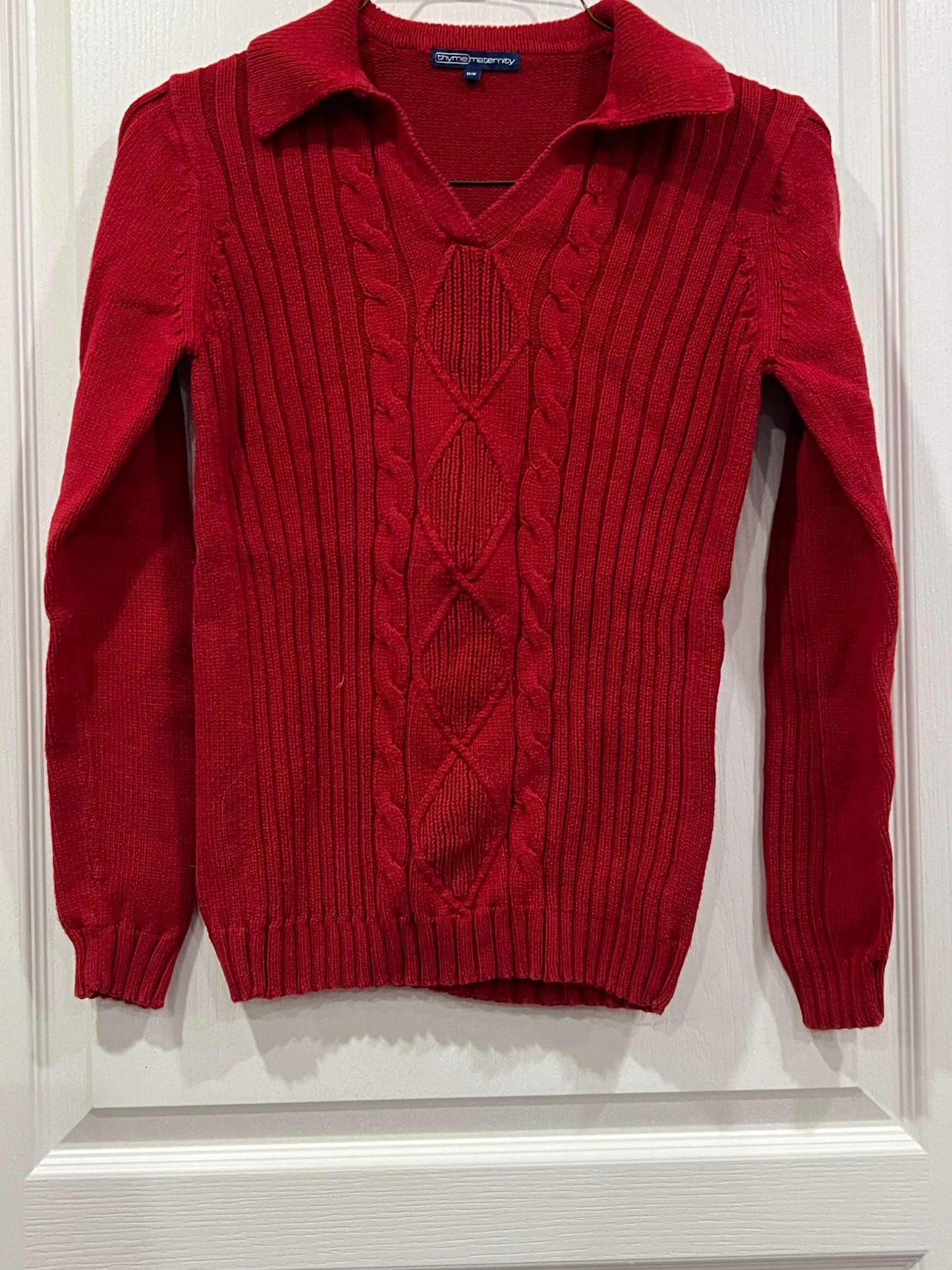 VGUC, Red Knit Maternity Sweater from Thyme Maternity, size Medium, Maternity M (8-10)