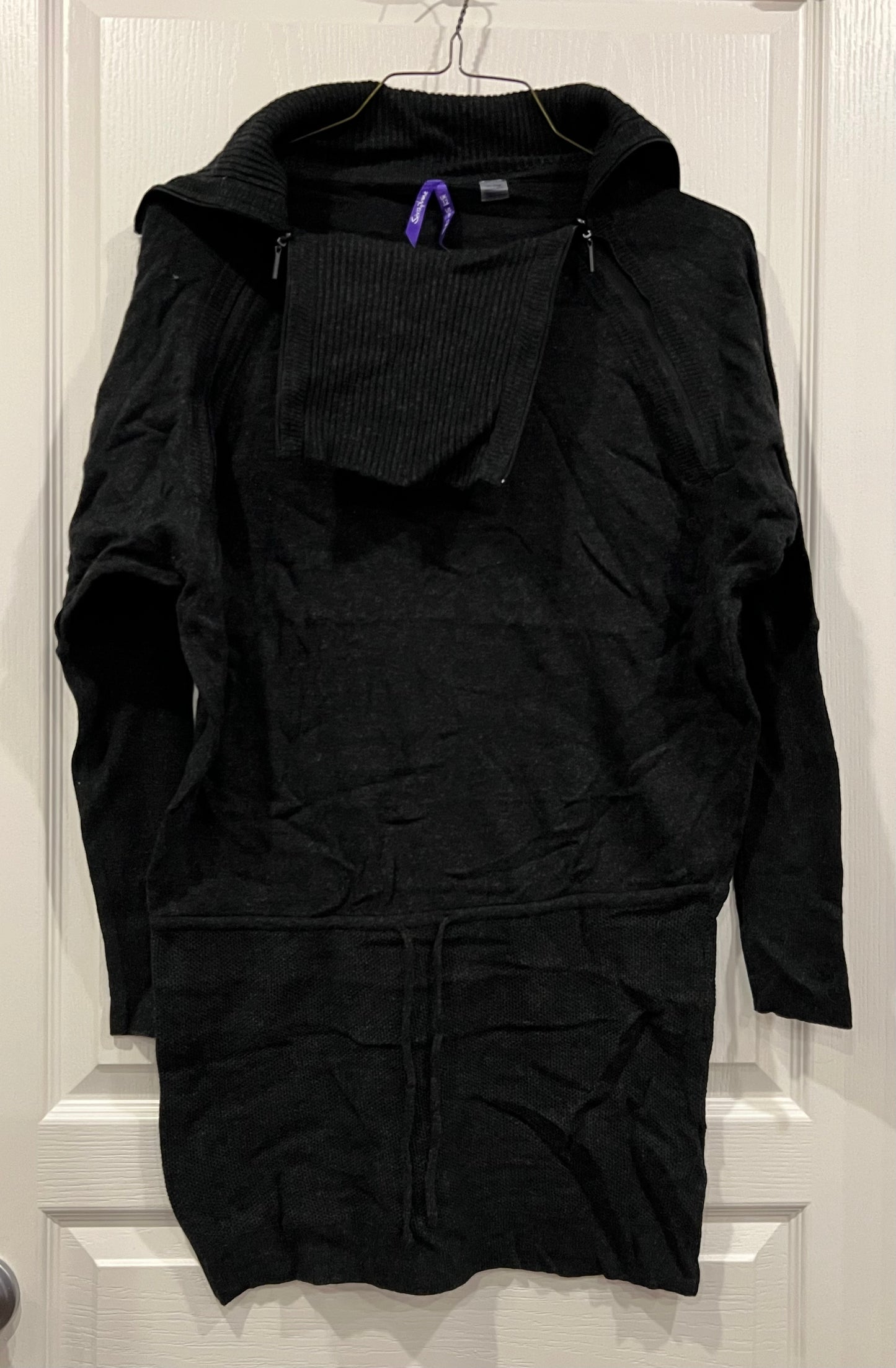 EUC, L/S Dark Grey Tunic Maternity Sweater from Seraphine, size US 10, Maternity M (8-10)