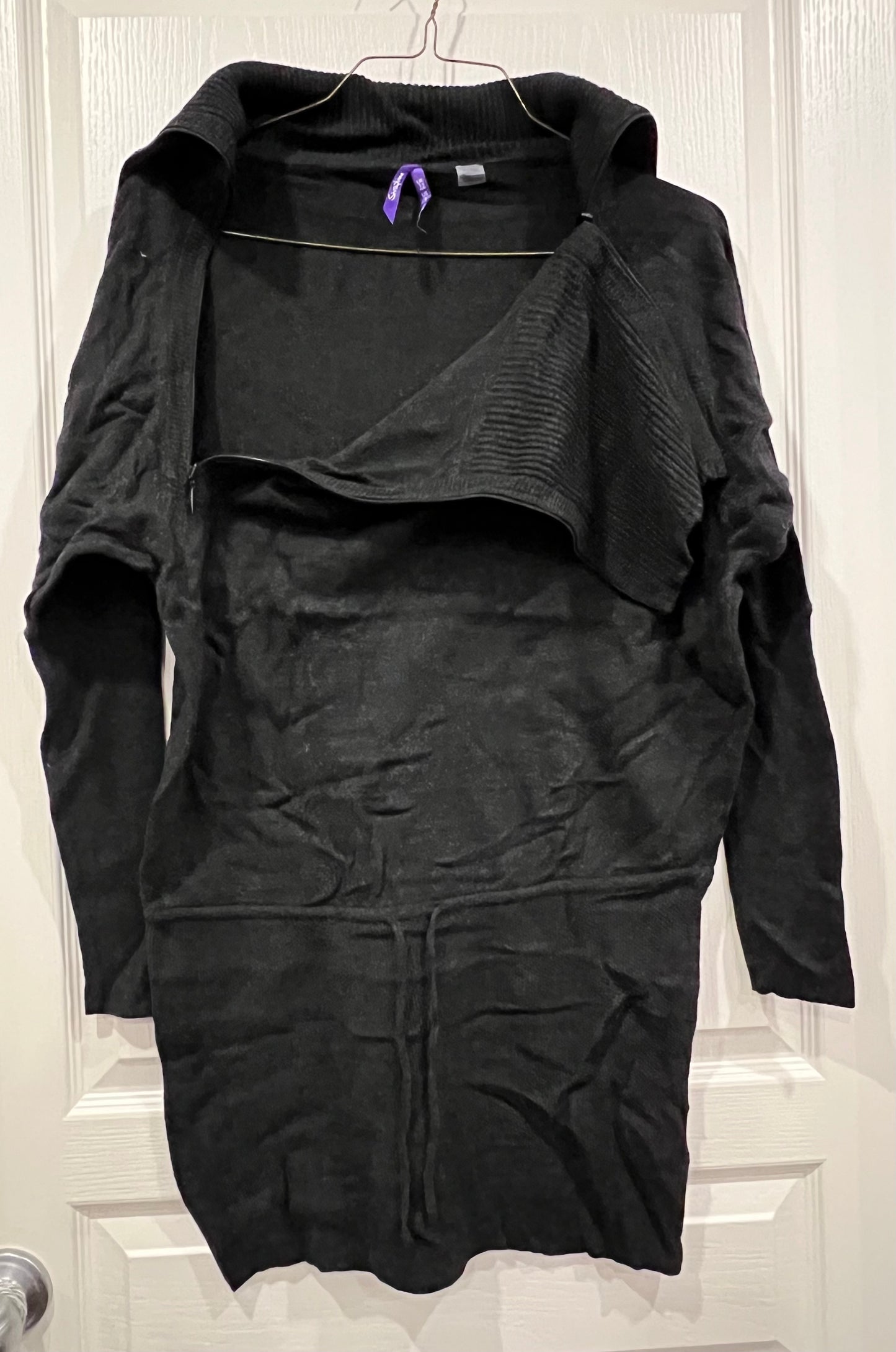 EUC, L/S Dark Grey Tunic Maternity Sweater from Seraphine, size US 10, Maternity M (8-10)