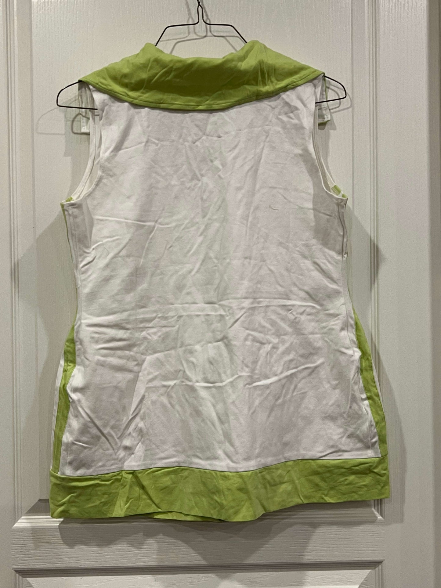 EUC, Sleeveless Maternity Tracksuit from MUMZ2B, size L, White/Lime Green, Maternity L (12-14)
