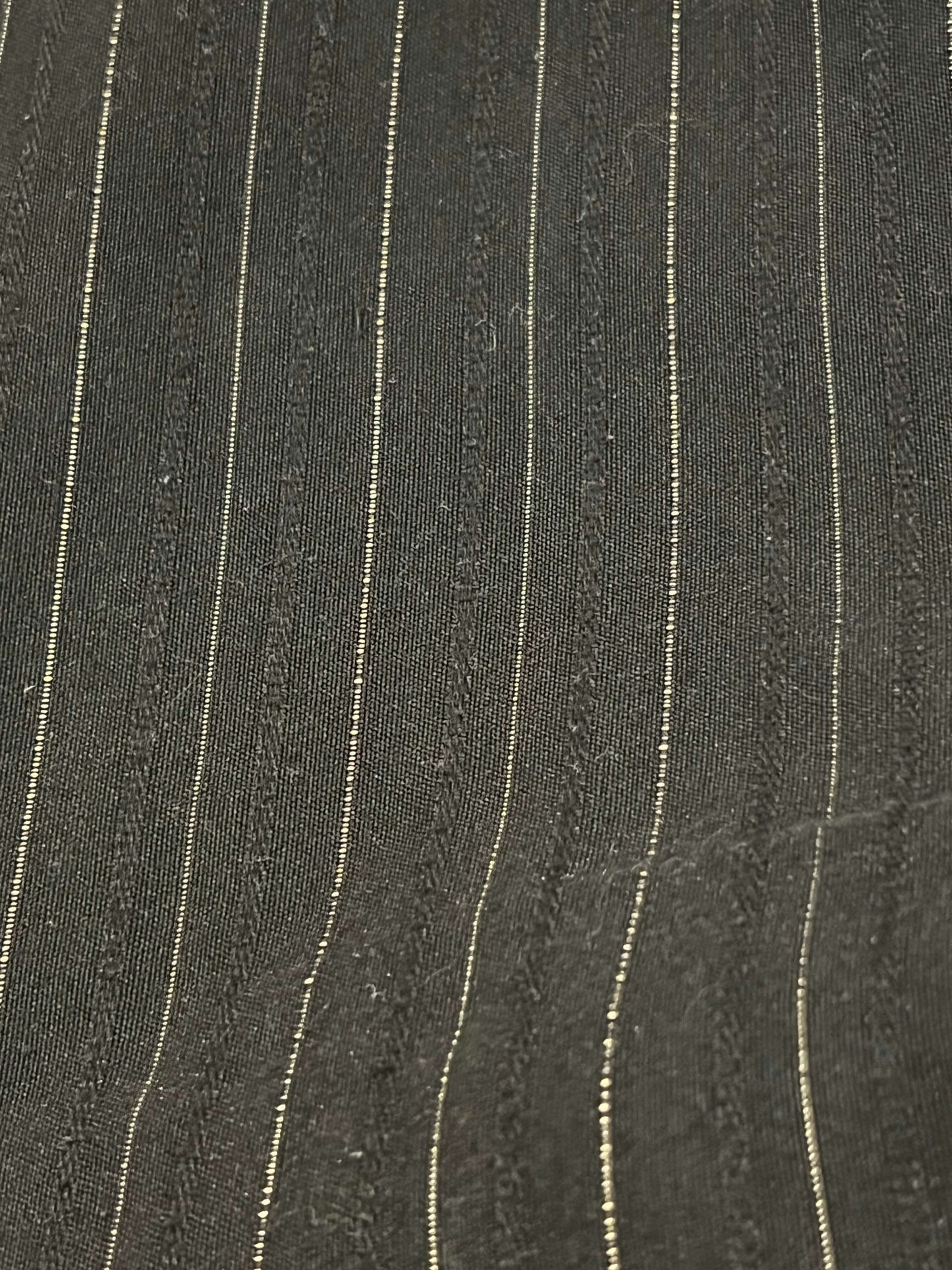 Thyme Material, Black Maternity Dressy Capris/Crops with Gold Pin Stripes, Approx. size Small, VGUC, Maternity S (4-6)