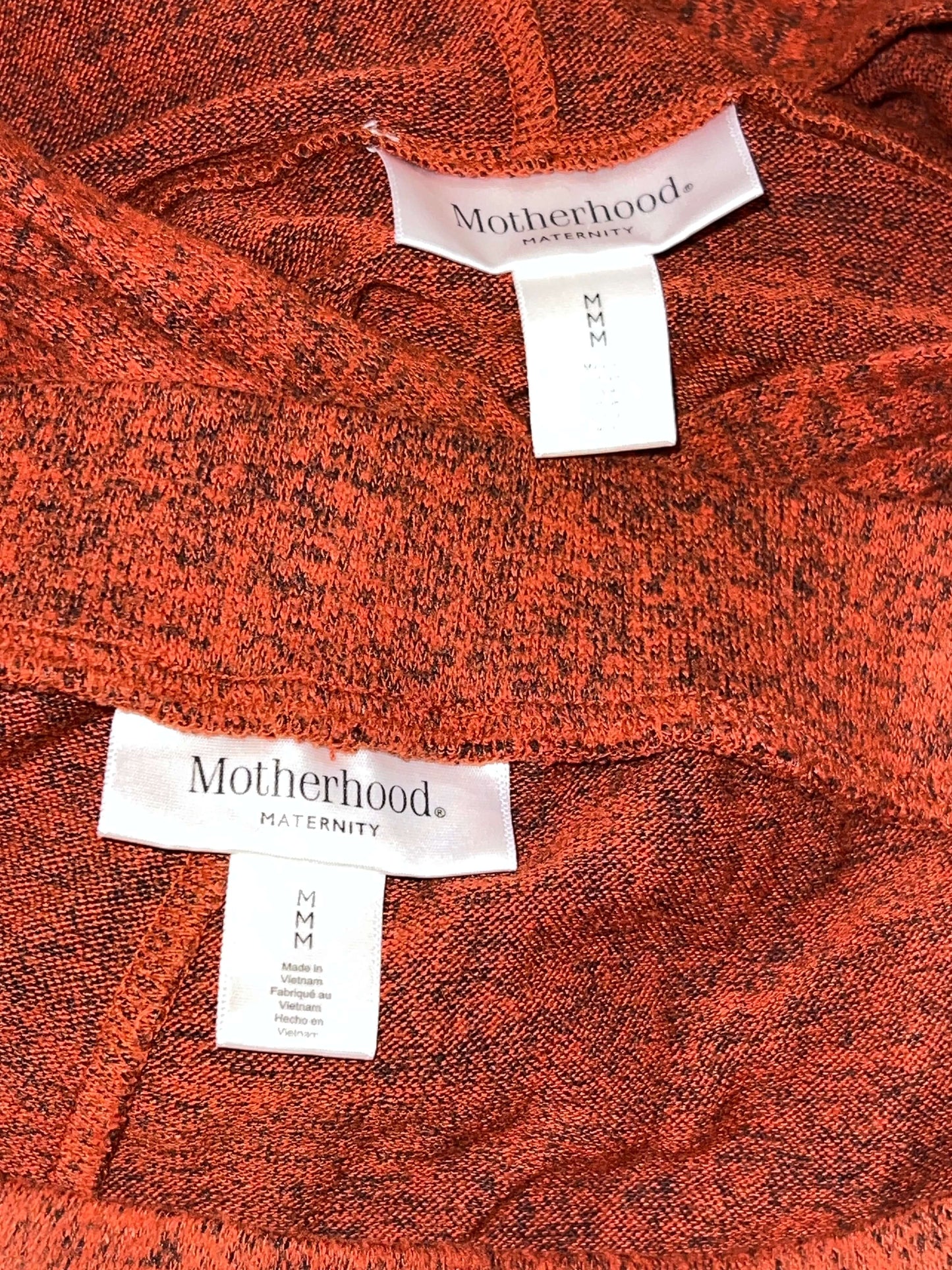 Motherhood Maternity, Cute Rust Orange, "Foxy" Two-Piece light-weight Hoodie & Joggers Set, size Medium, EUC , Maternity M (8-10)