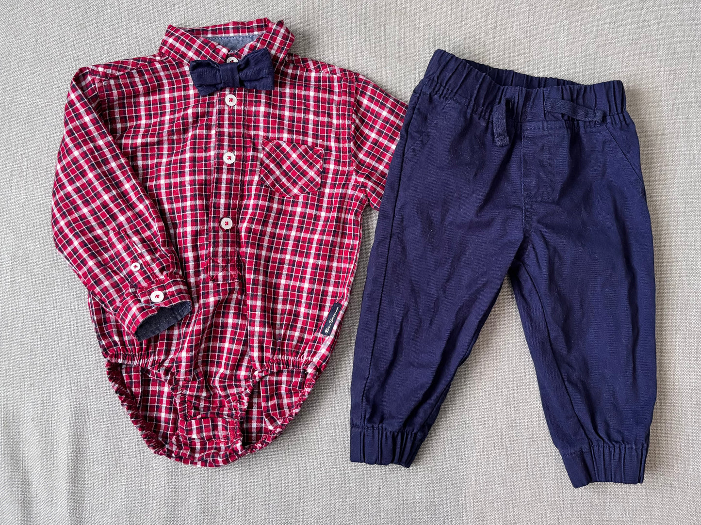 Ben Sherman button down shirt & pants set, worn twice. 6 - 9 months , Kids 9 Month (6-9M)