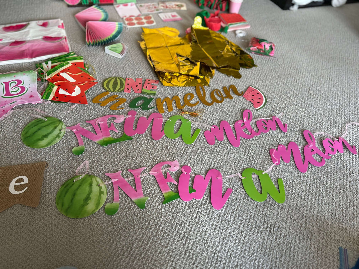 One in a Melon Watermelon One Year Old Theme Party Decorations