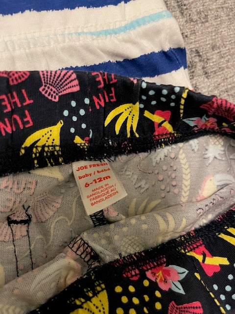 Printed drawstring shorts - set of 2, 6-12m, Kids 12 Month (9-12M)