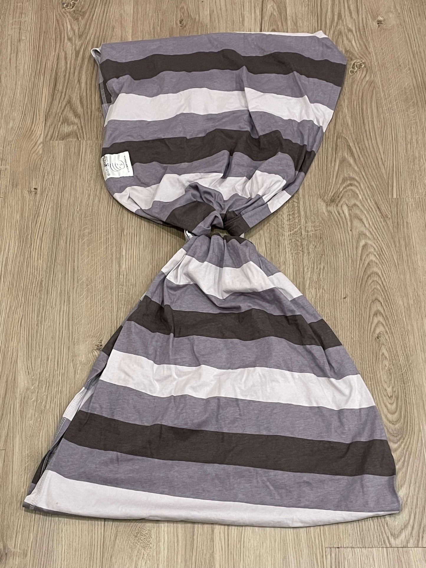 Baby Carrier, Baby K’Tan Brand, Grey Stripes, Very Good Used Condition (VGUC)