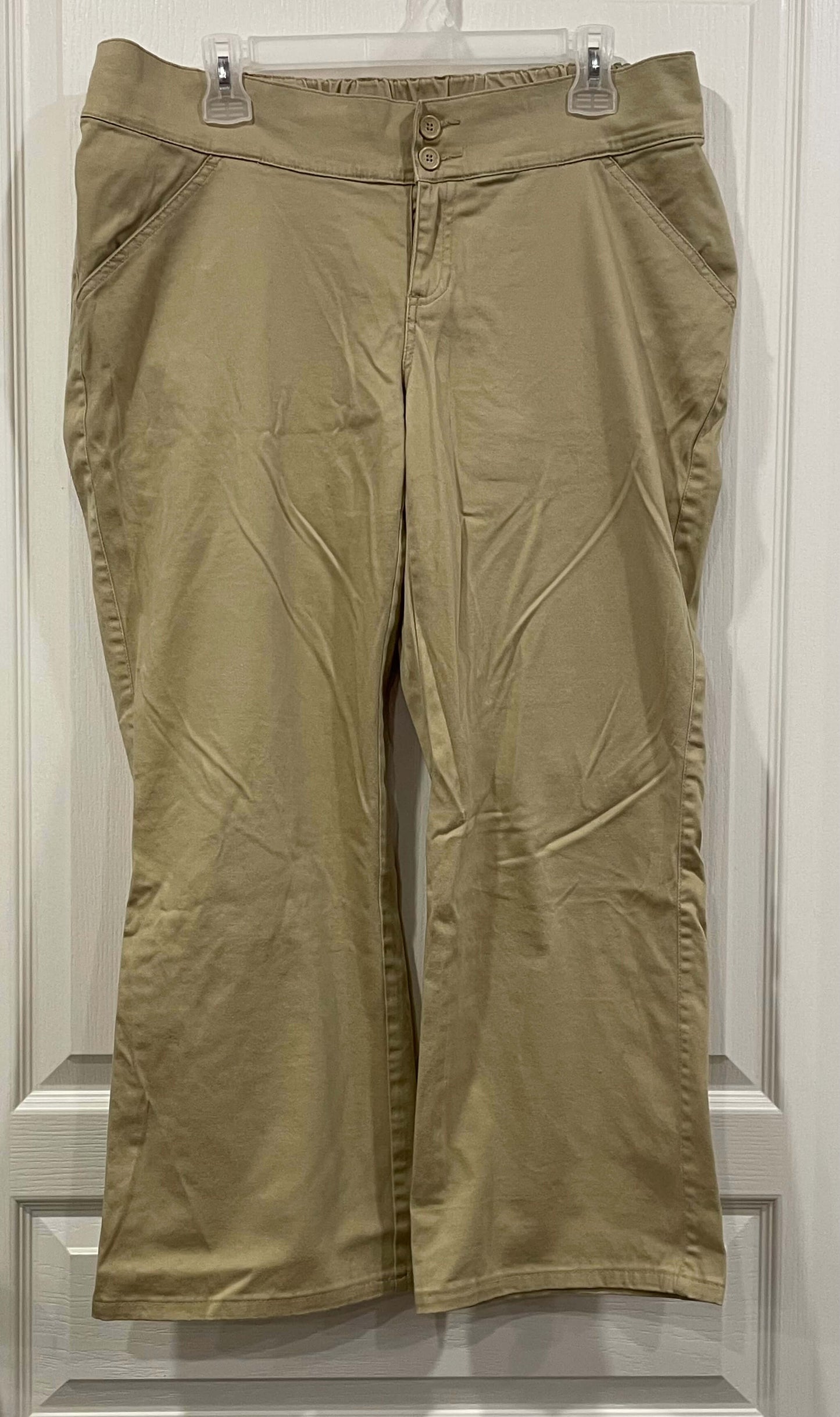 Khaki Stretch Maternity Pants, size Large. Very Good Used Condition (VGUC), Maternity L (12-14)