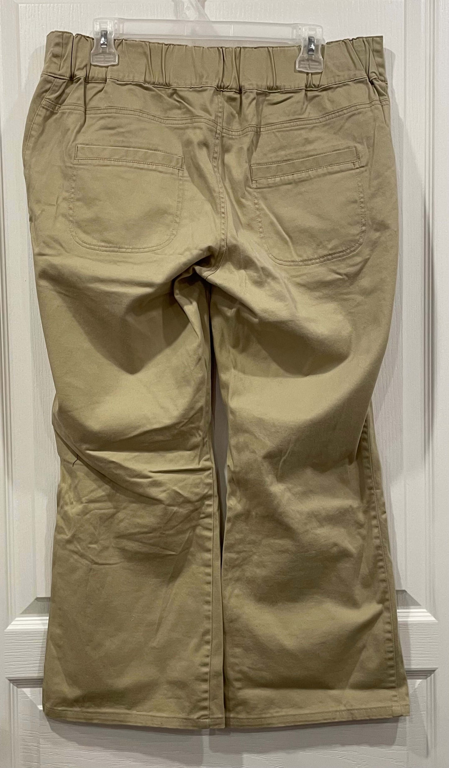 Khaki Stretch Maternity Pants, size Large. Very Good Used Condition (VGUC), Maternity L (12-14)