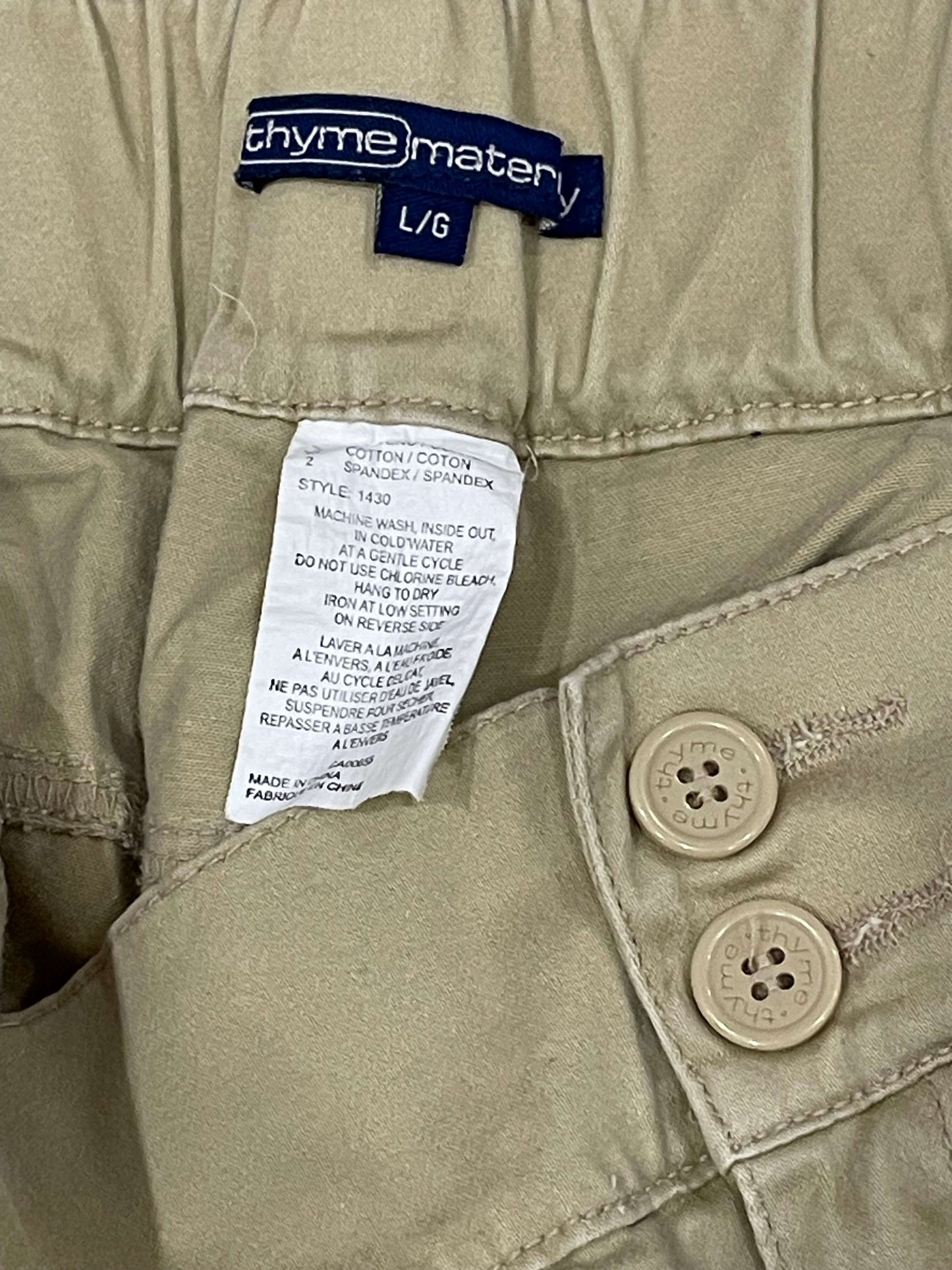 Khaki Stretch Maternity Pants, size Large. Very Good Used Condition (VGUC), Maternity L (12-14)