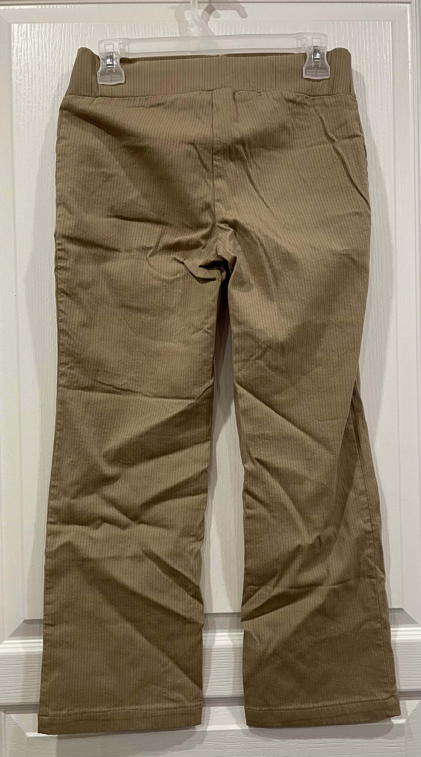 Maternity Pants, Stretchy Tan herringbone print, size Small, Very Good Used Condition (VGUC), Maternity S (4-6)
