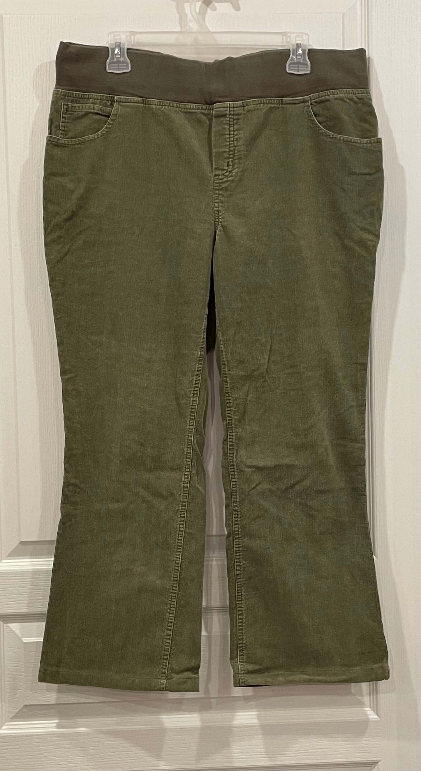 Olive Green Maternity Corduroys, size Large, Very Good Used Condition (VGUC), Maternity L (12-14)