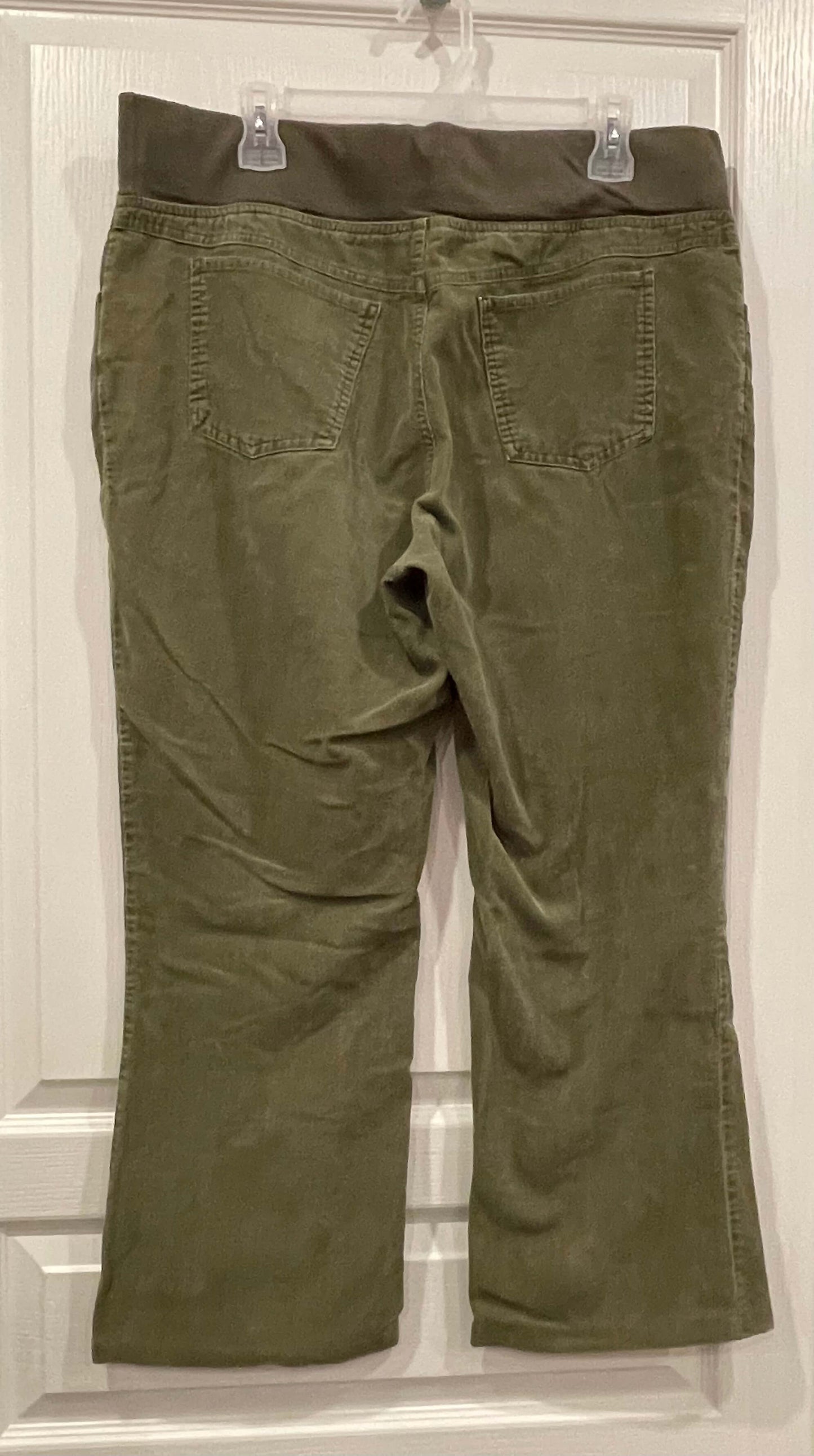 Olive Green Maternity Corduroys, size Large, Very Good Used Condition (VGUC), Maternity L (12-14)