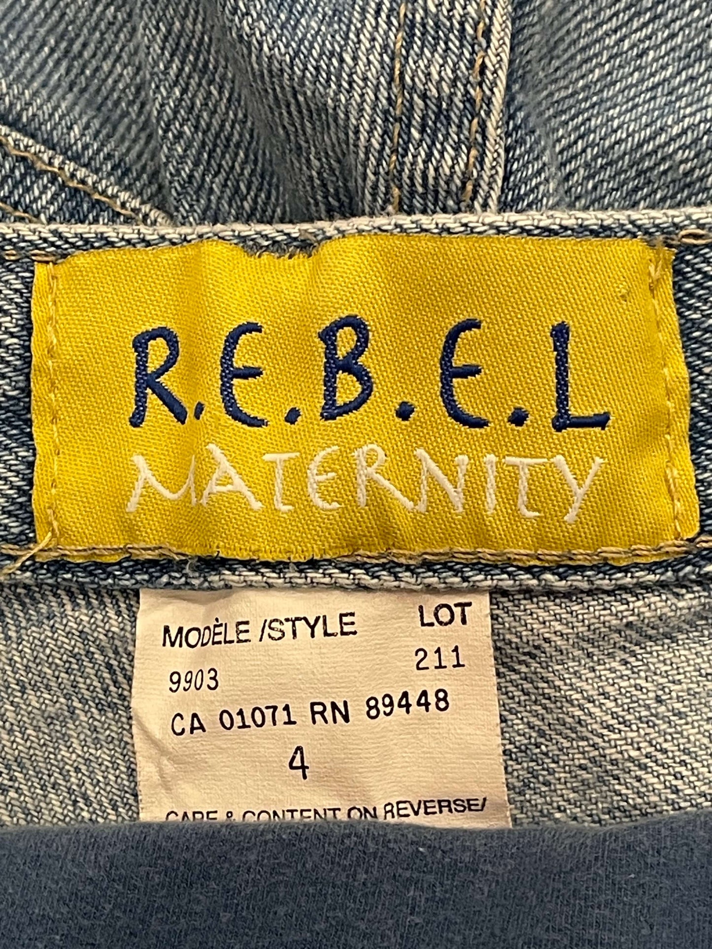 R.E.B.E.L Maternity Denim Jean Shorts, size 4 (Small), Maternity S (4-6)