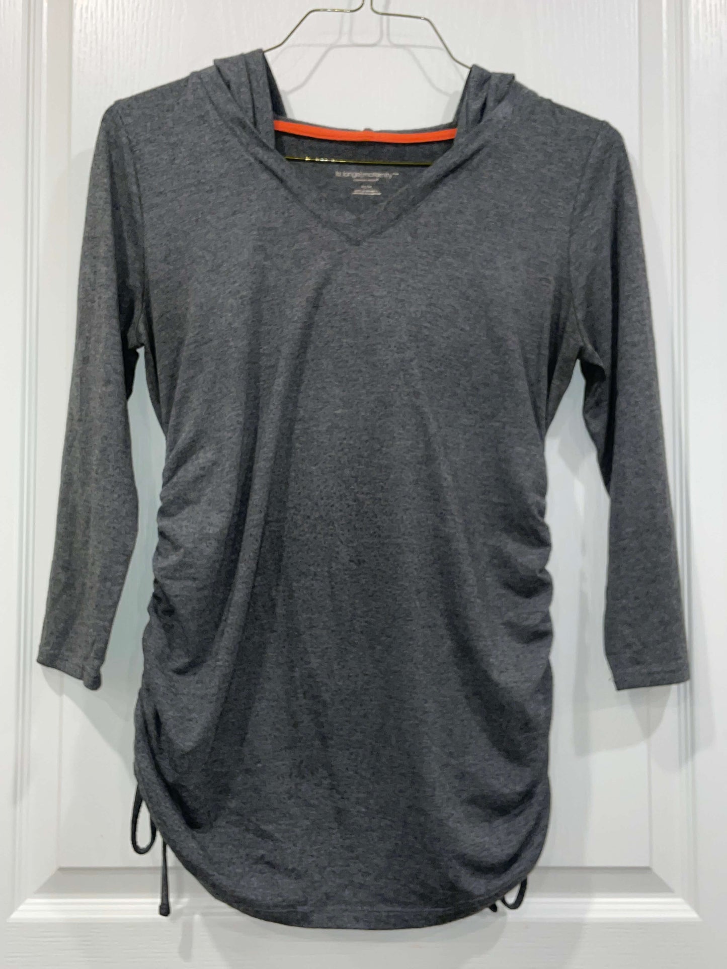 Liz Lange Maternity, Grey L/S T-shirt Hoodie, size Medium, Maternity M (8-10)