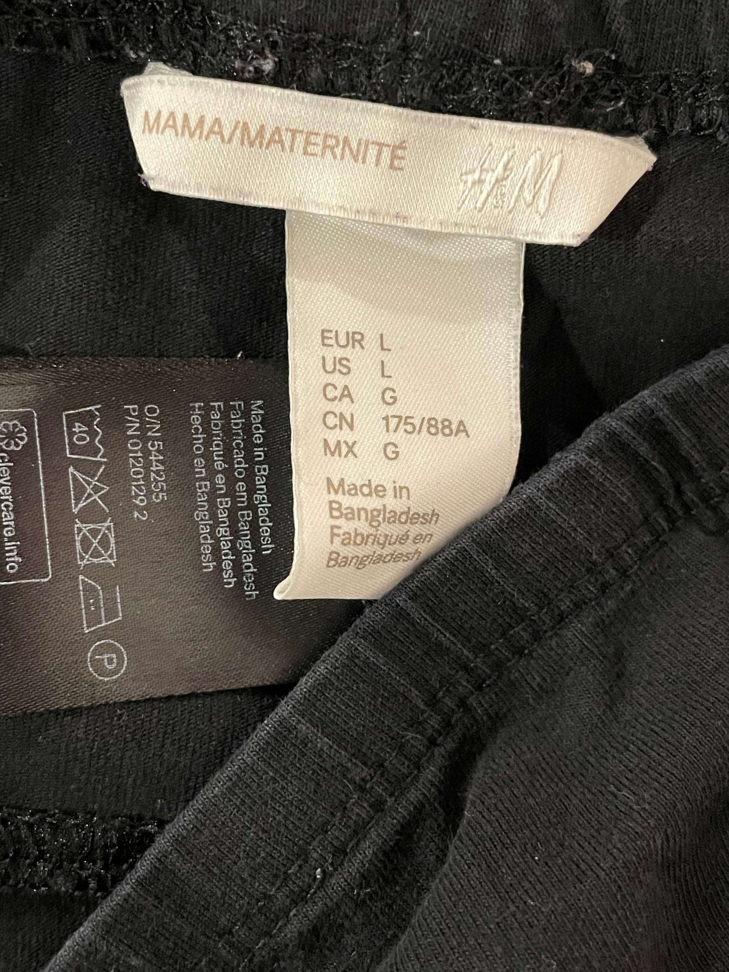 H&M Maternity, black leggings, size Large, Maternity L (12-14)