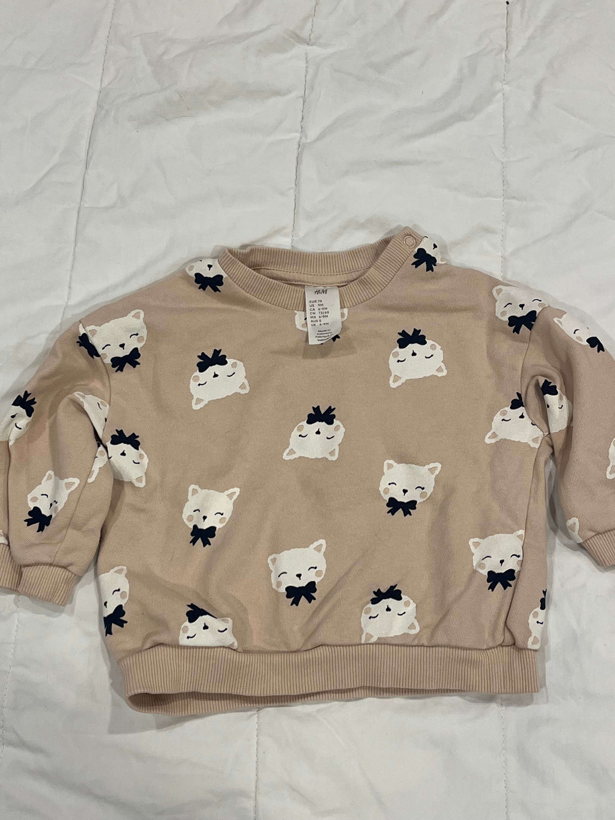 Cat H&M Sweater 6-9M VGUC, Kids 9 Month (6-9M)