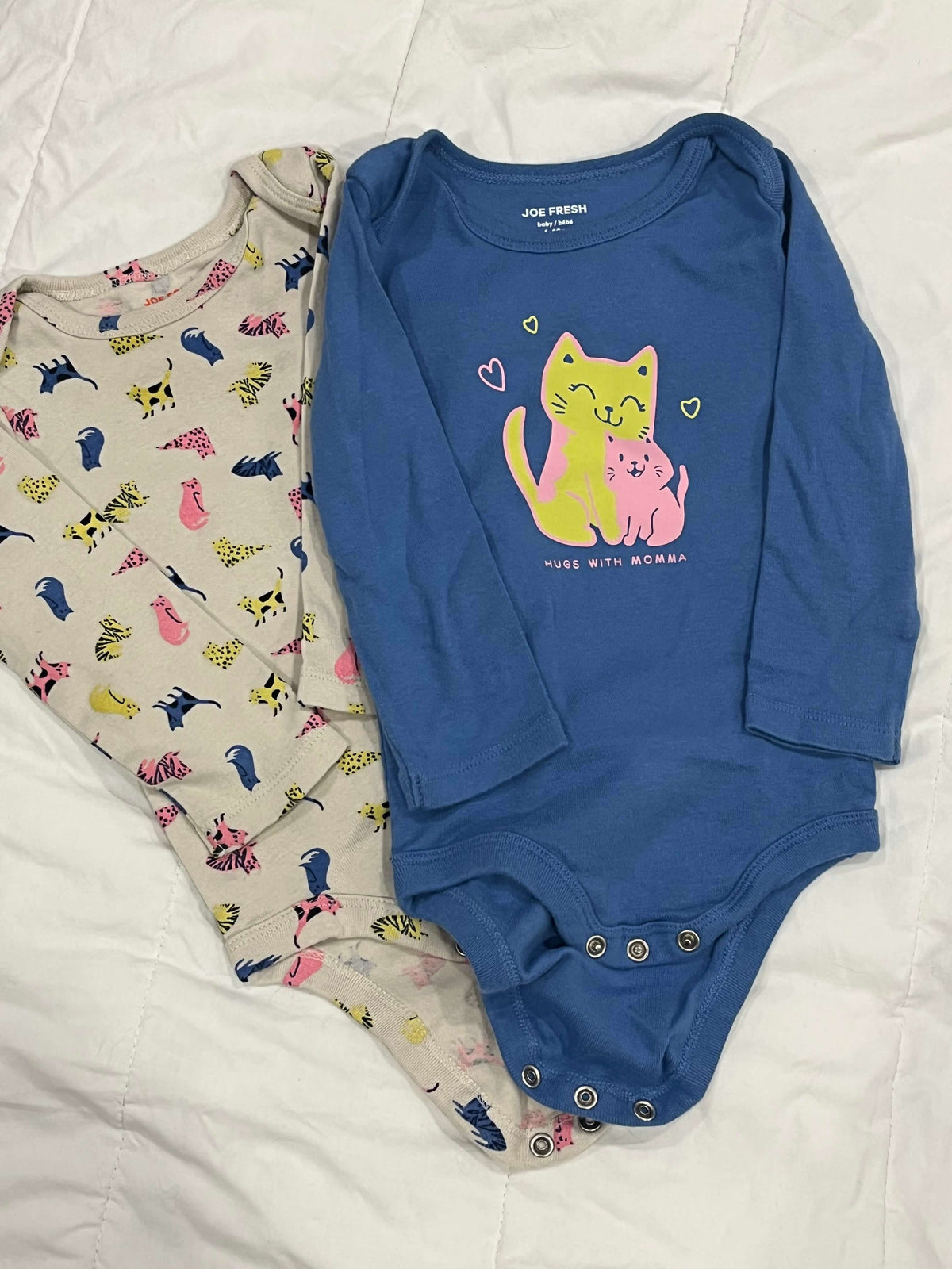 Long Sleeve Bodysuit (Cat) 2Pk EUC 6-12M, Kids 12 Month (9-12M)
