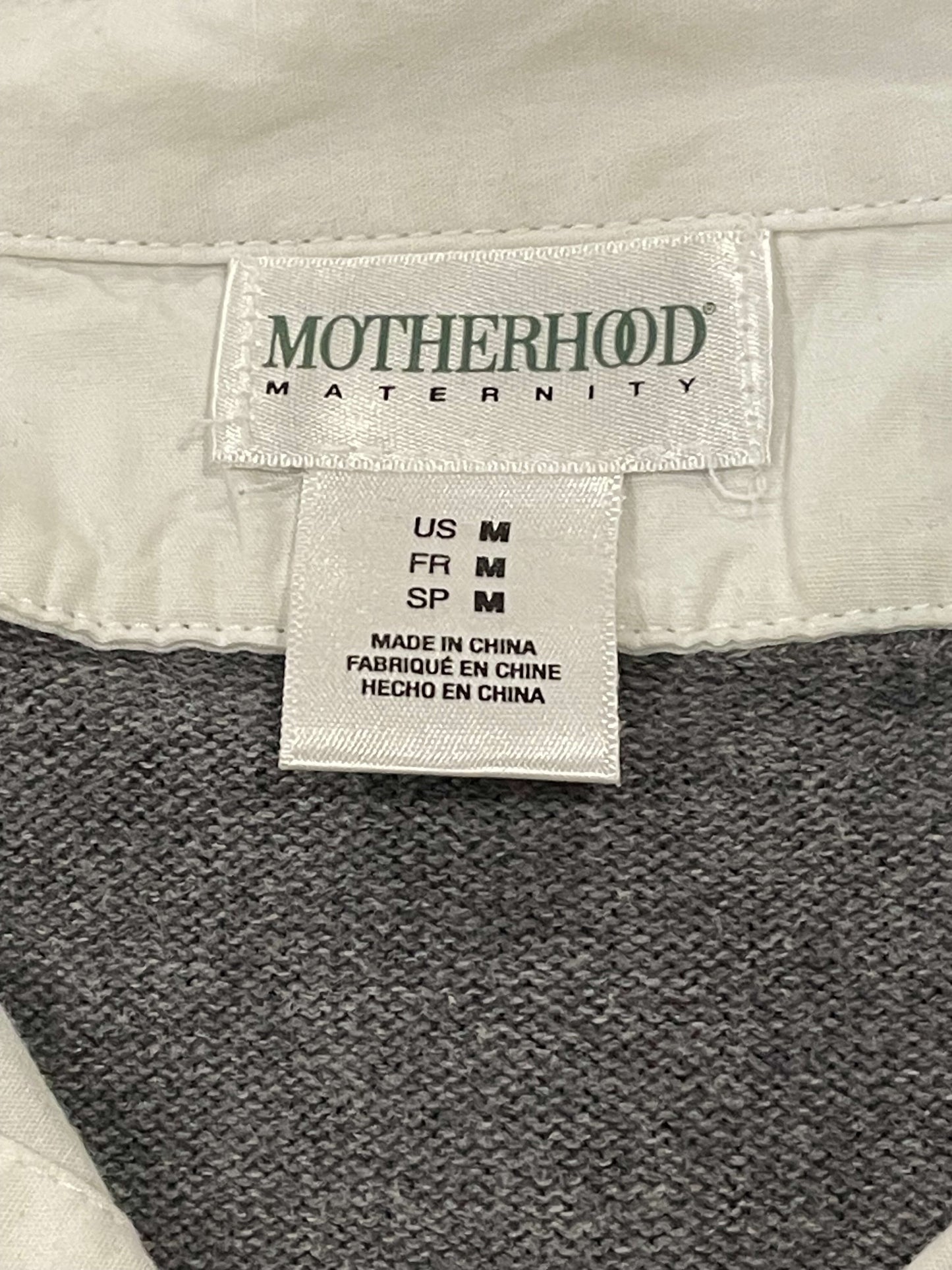 Motherhood Maternity, S/S Knit Sweater shirt with collar, size Medium, VGUC, Maternity M (8-10)