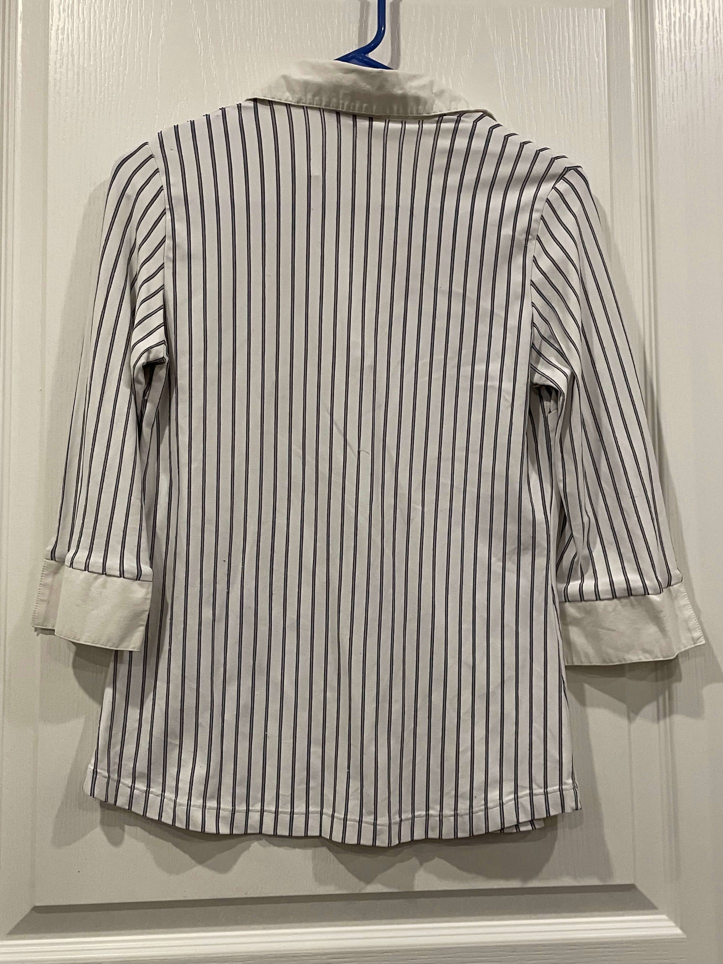 Striped Shirt with Dress Shirt Collar and Sleeve Cuffs from Mame Maternity, Size Small, Very Good Used Condition (VGUC), Maternity S (4-6)