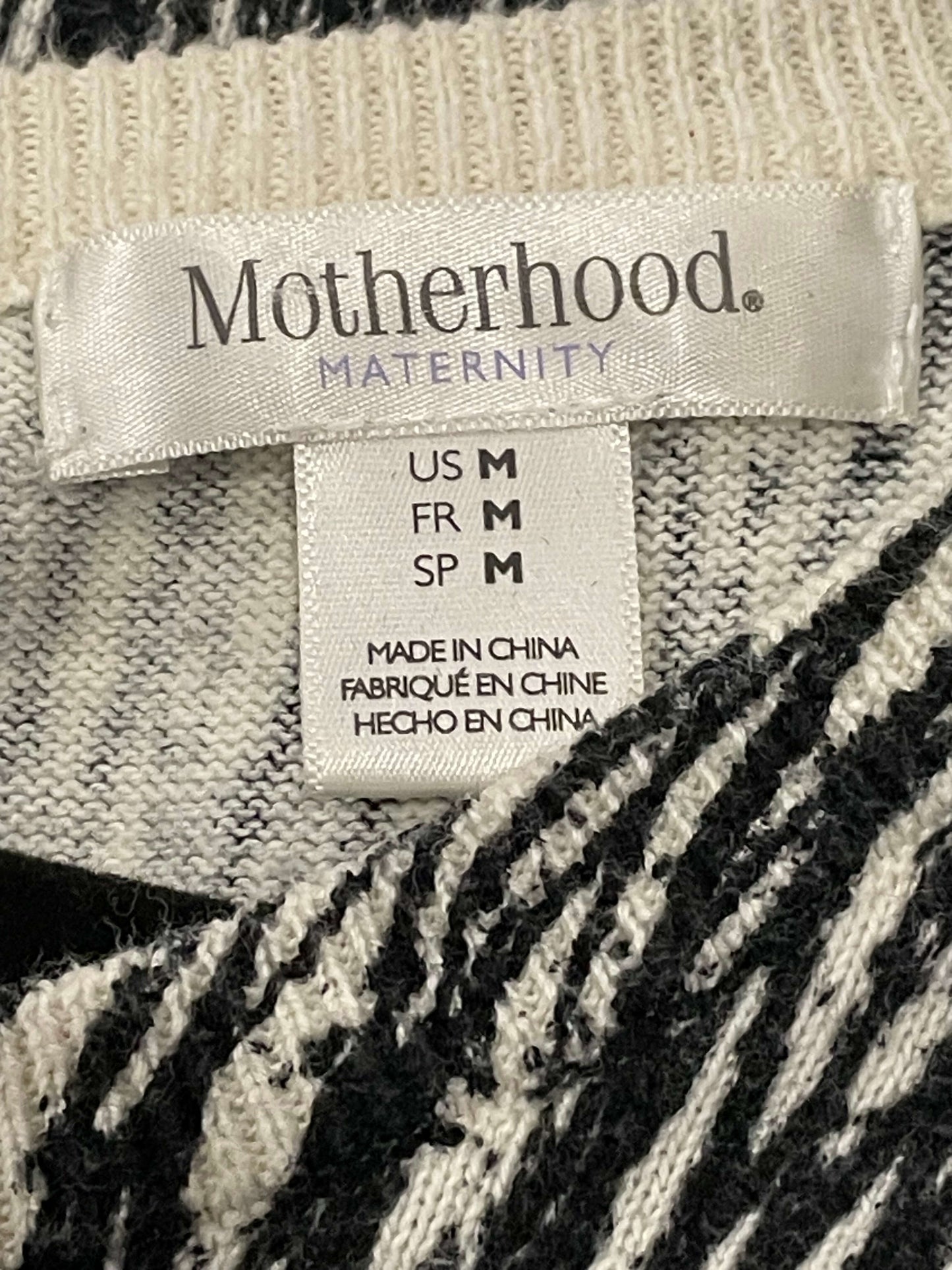 Motherhood Maternity, Zebra Stripe Top, s/s, size Medium, VGUC, Maternity M (8-10)