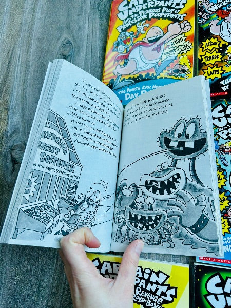 Captain Underpants complete book collection 1-12 by Dav Pilkey, excellent condition