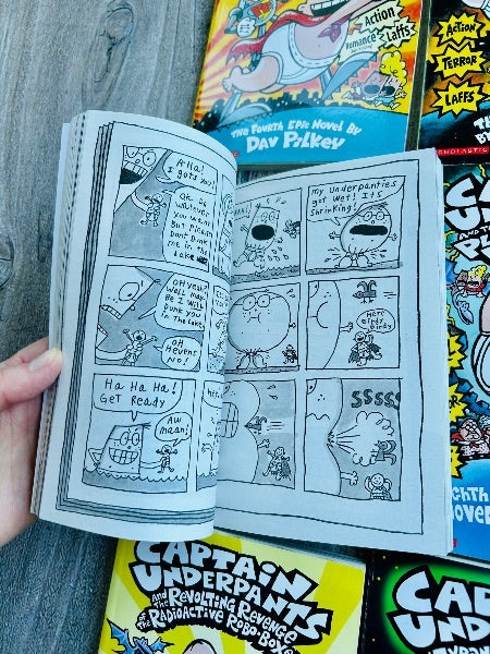 Captain Underpants complete book collection 1-12 by Dav Pilkey, excellent condition