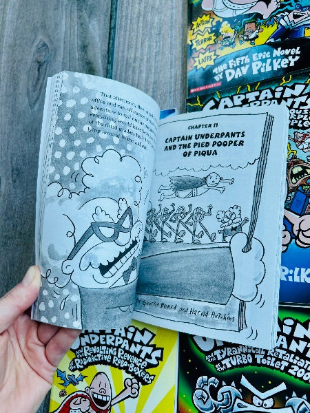 Captain Underpants complete book collection 1-12 by Dav Pilkey, excellent condition