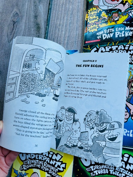 Captain Underpants complete book collection 1-12 by Dav Pilkey, excellent condition