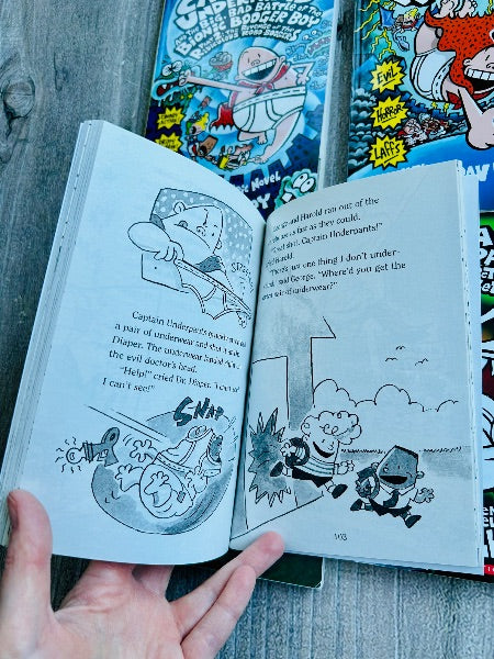 Captain Underpants complete book collection 1-12 by Dav Pilkey, excellent condition