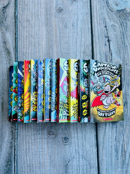 Captain Underpants complete book collection 1-12 by Dav Pilkey, excellent condition
