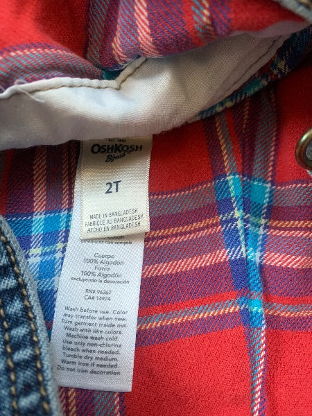 OshKosh B'Gosh Jean Overalls - Lined. Size 2T, Kids 2T