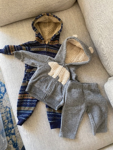 2 Fleece Outfits, 3 months , Kids 3 Month (0-3M)