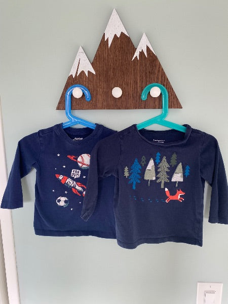 Two long sleeved t shirts, 18 months - woodlands, Kids 18 Month (12-18M)