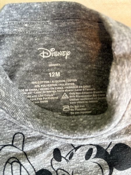 Steamboat Willie Mickey Mouse 12 Months Baby T-Shirt, Kids 12 Month (9-12M)