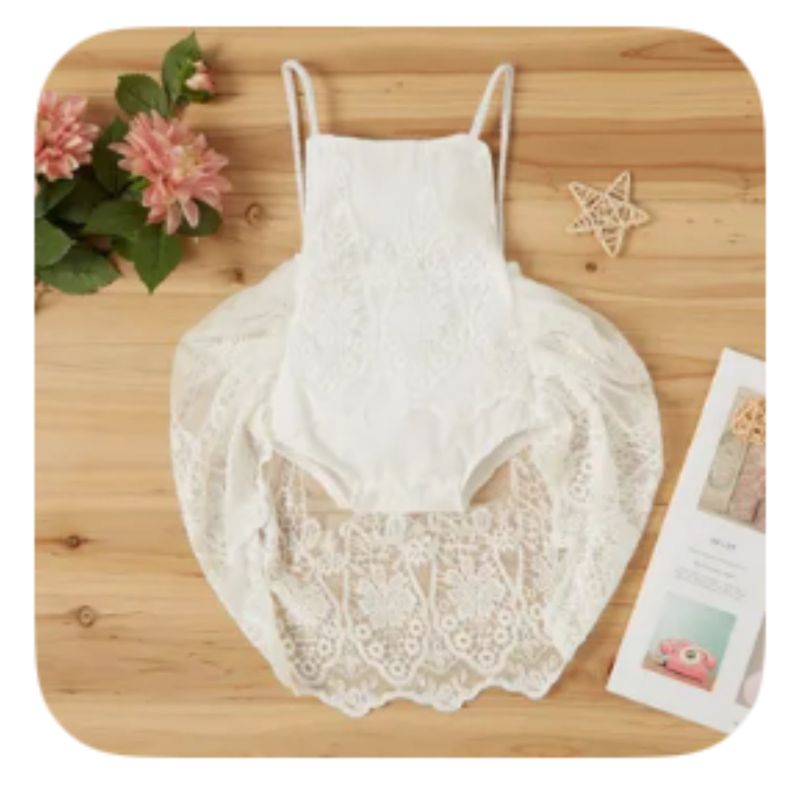 3-6 Months Baby Girl Lace One Piece (Perfect for Weddings!), Kids 6 Month (3-6M)