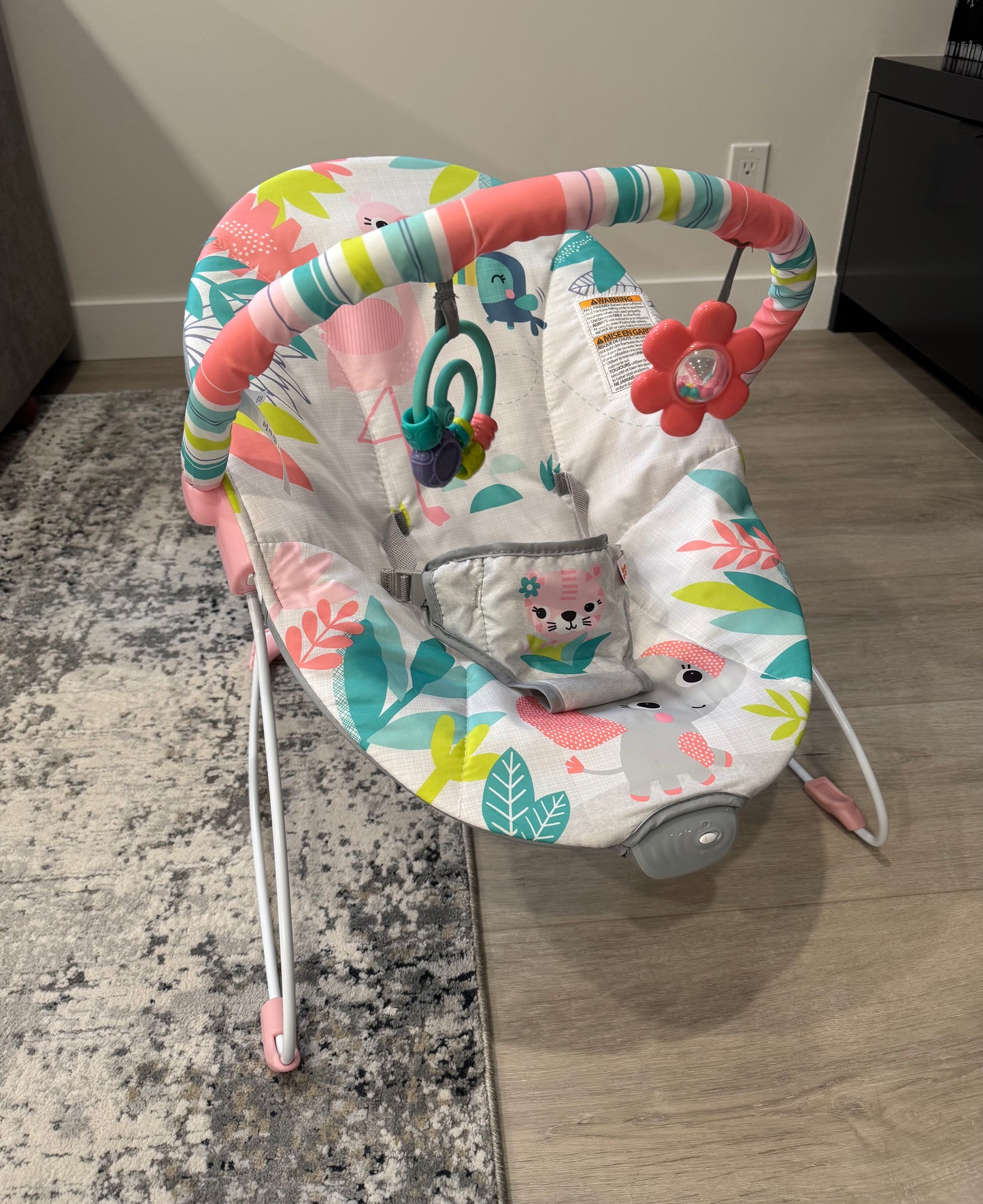 Bright Starts Flamingo Vibes Vibrating Bouncer