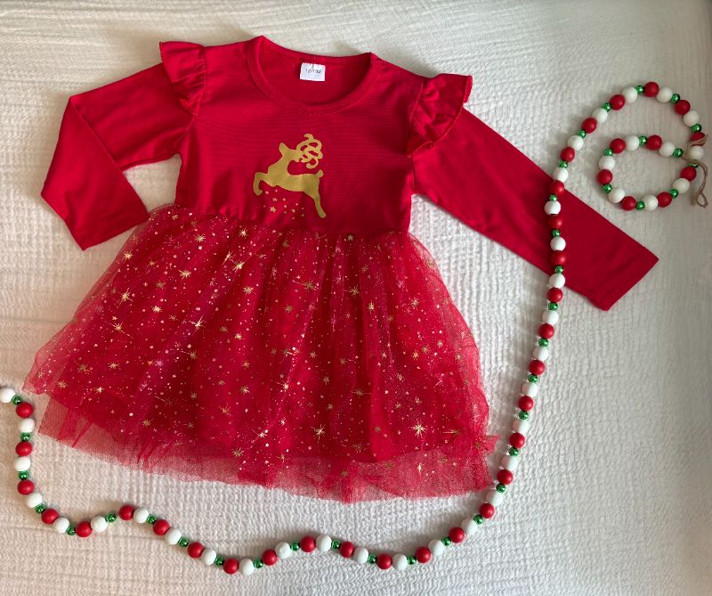 12-18 Months Baby Girl Red Christmas Dress, Kids 18 Month (12-18M)