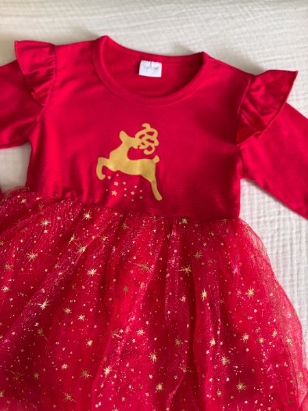 12-18 Months Baby Girl Red Christmas Dress, Kids 18 Month (12-18M)