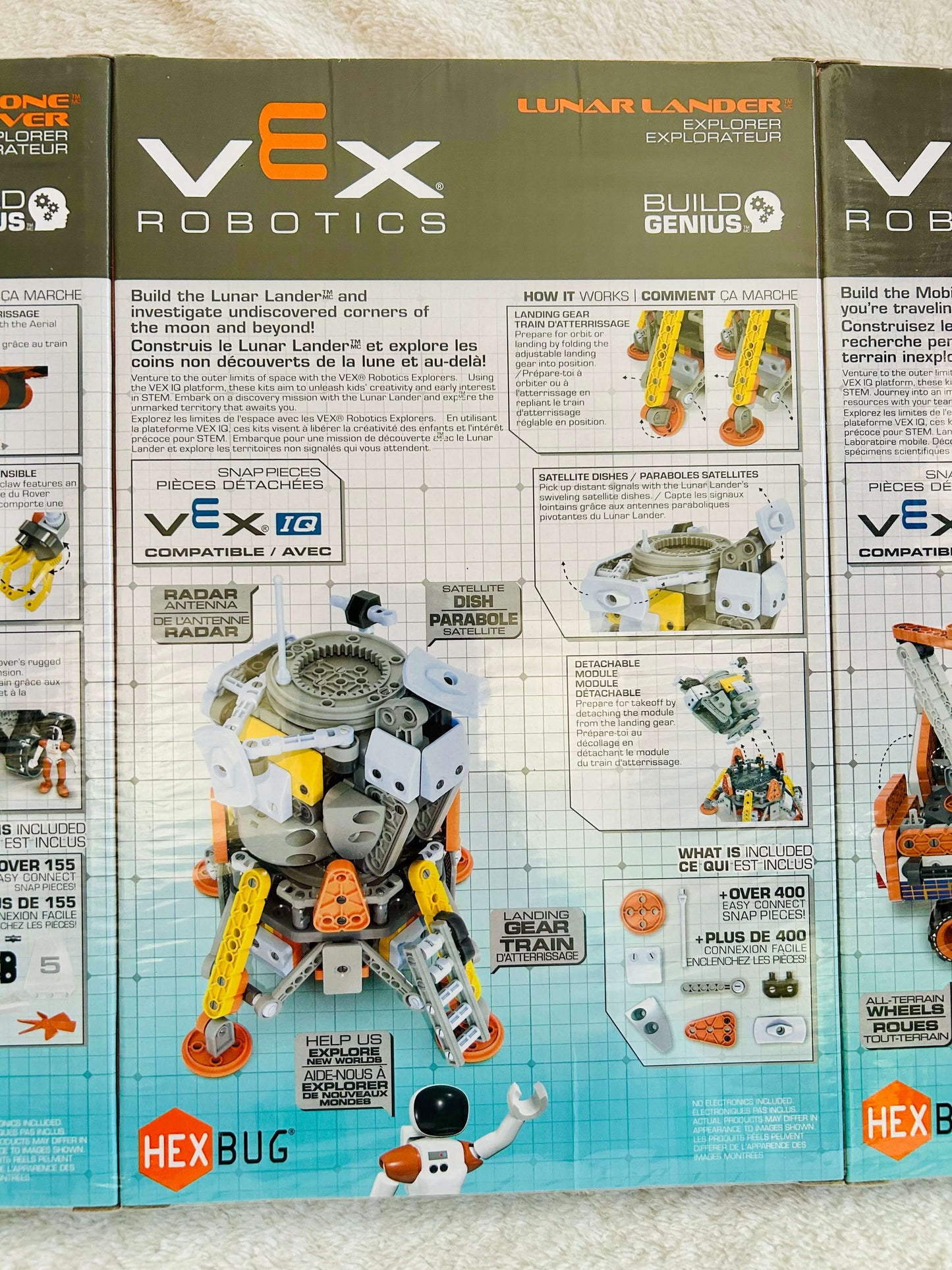 Hexbug Vex Robotics STEM bundle - mobile science lab, lunar lander, aerial drone and rover sets, brand new in package