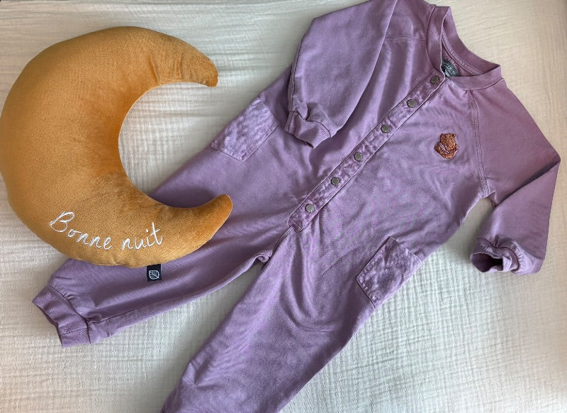 Souris Mini (French Canadian Clothing Brand) Toddler Girl 2-3T Footless Purple Pajamas , Kids 2T